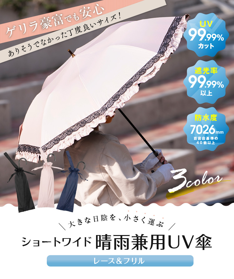 ショートワイド晴雨兼用UV傘