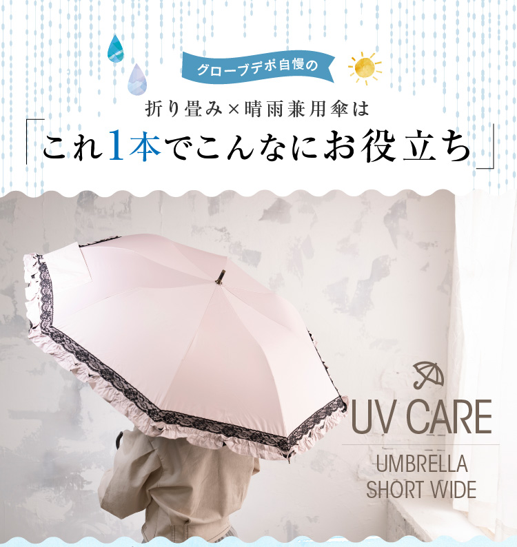 グローブデポ自慢の折り畳み×晴雨兼用傘はこれでこんなにお役立ち