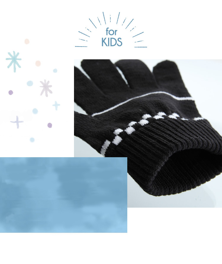 商品概要：汚れのつきにくい撥水加工でストレッチ性に優れたキッズのびのび手袋