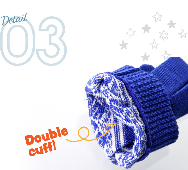 商品説明３：カフス部分が二重で温かい