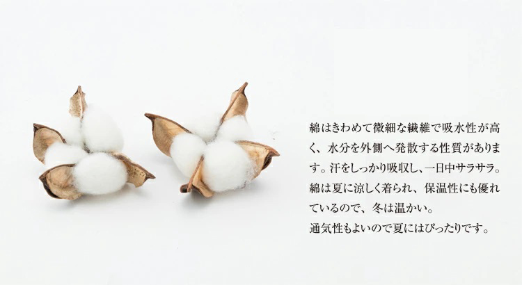 肌触り抜群　綿素材