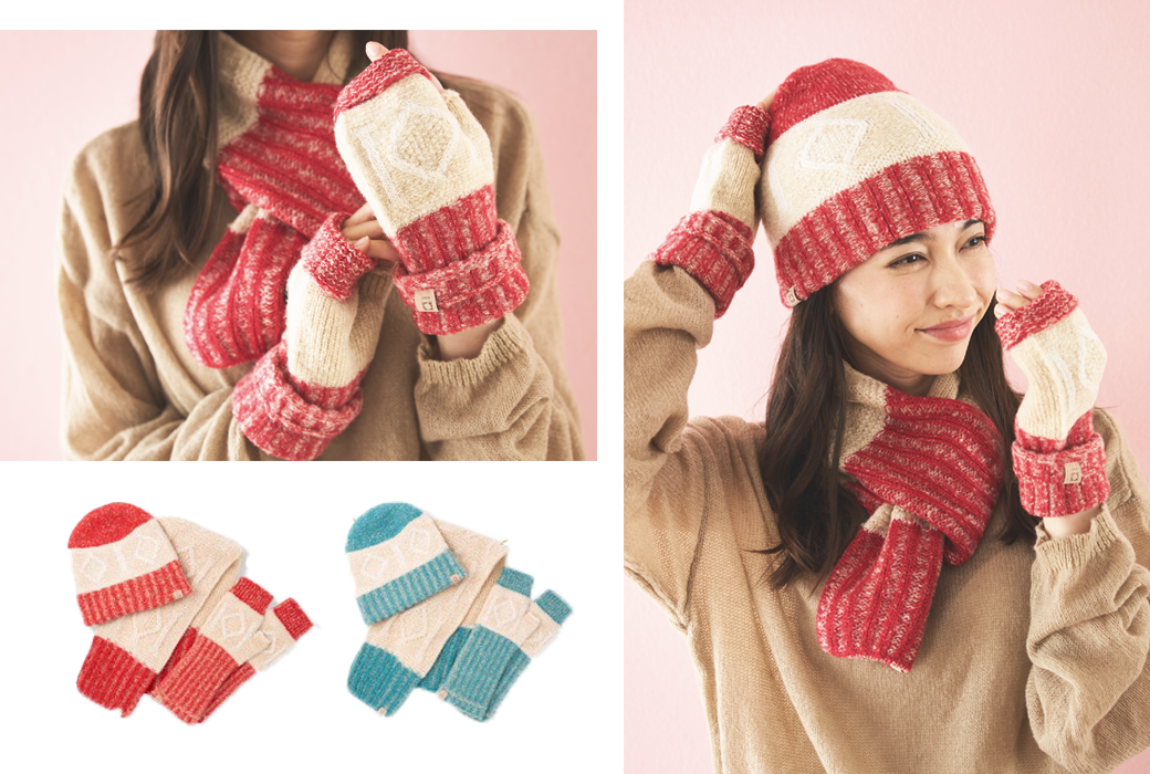 ダイヤモンド柄モヘア