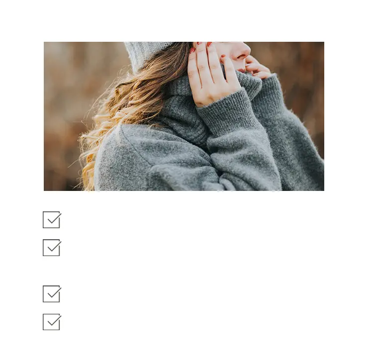 ネックウォーマー選びで感じやすい悩みを紹介した説明画像