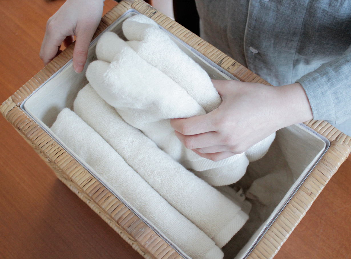 収納している様子