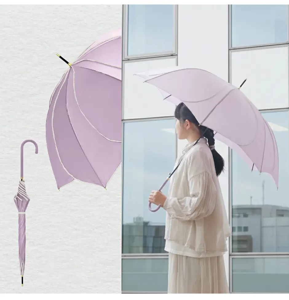 傘のカラーバリエーション紹介画像。レディース傘パープルの色見本