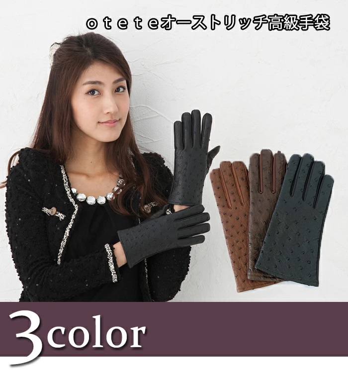 高級オーストリッチ手袋