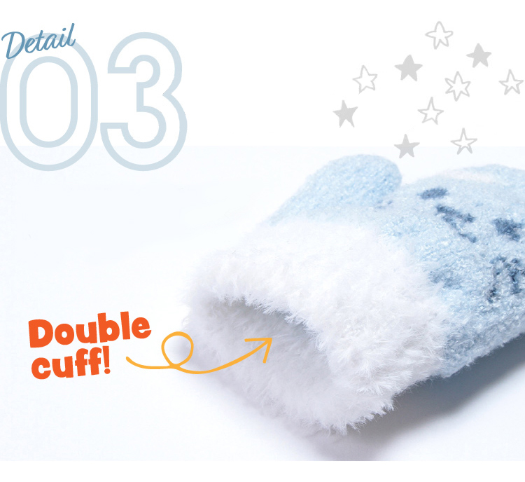 商品説明３：カフス部分が二重で温かい