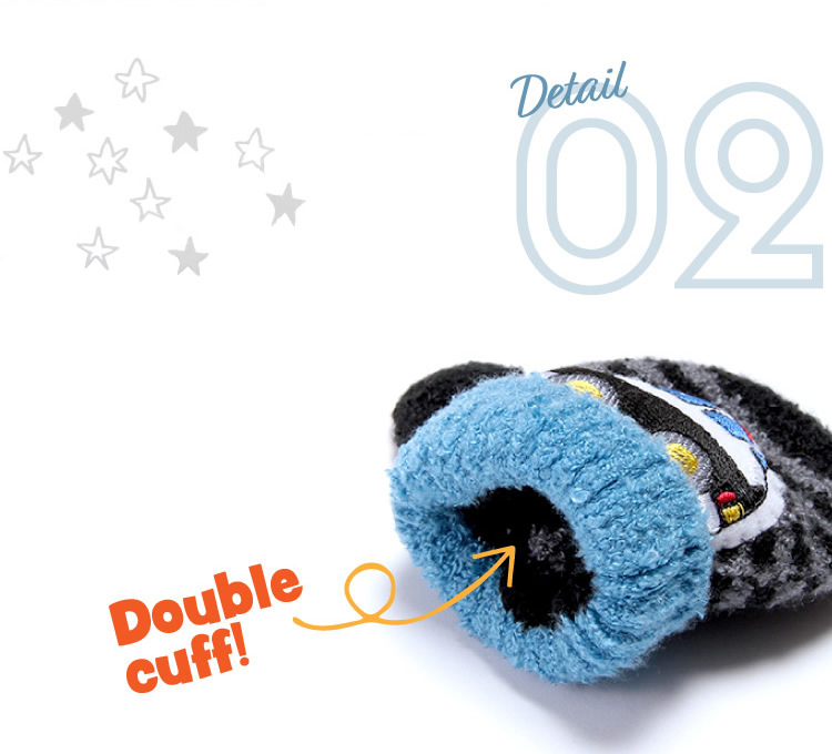 商品説明２：カフス部分が二重で温かい