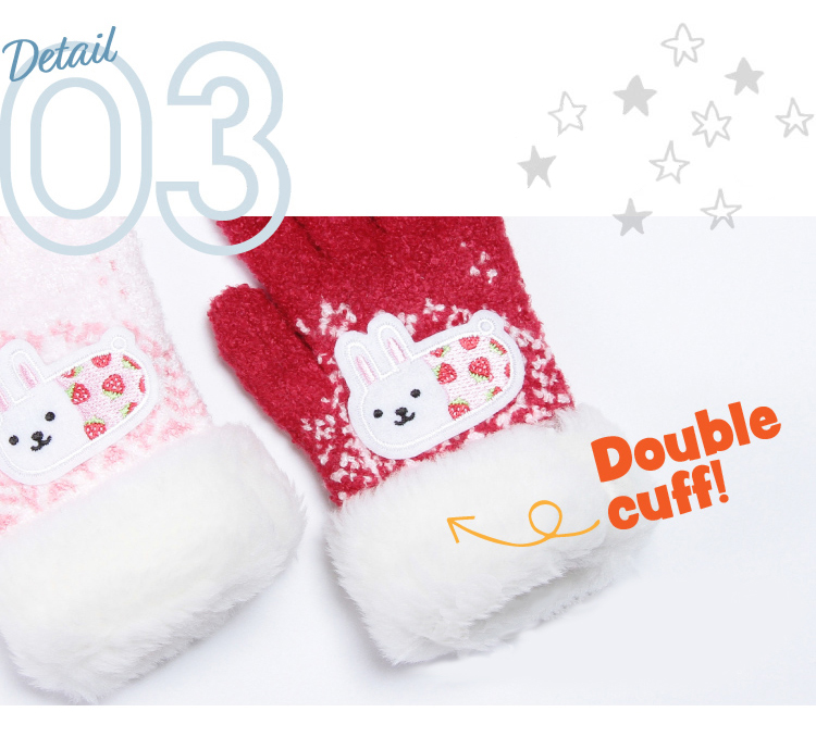 商品説明３：カフス部分が二重で温かい