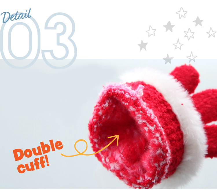 商品説明３：カフス部分が二重で温かい