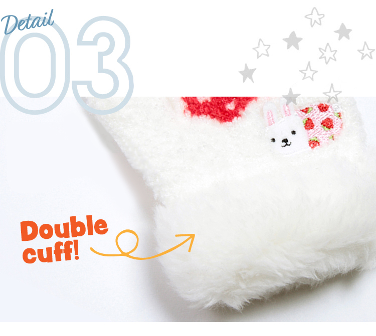 商品説明３：カフス部分が二重で温かい