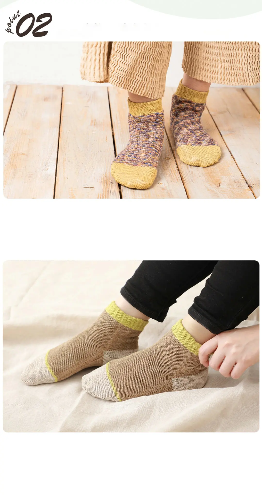 吸汗速乾機能素材をブレンドしたリネンソックスの構造説明。ムレに配慮した設計