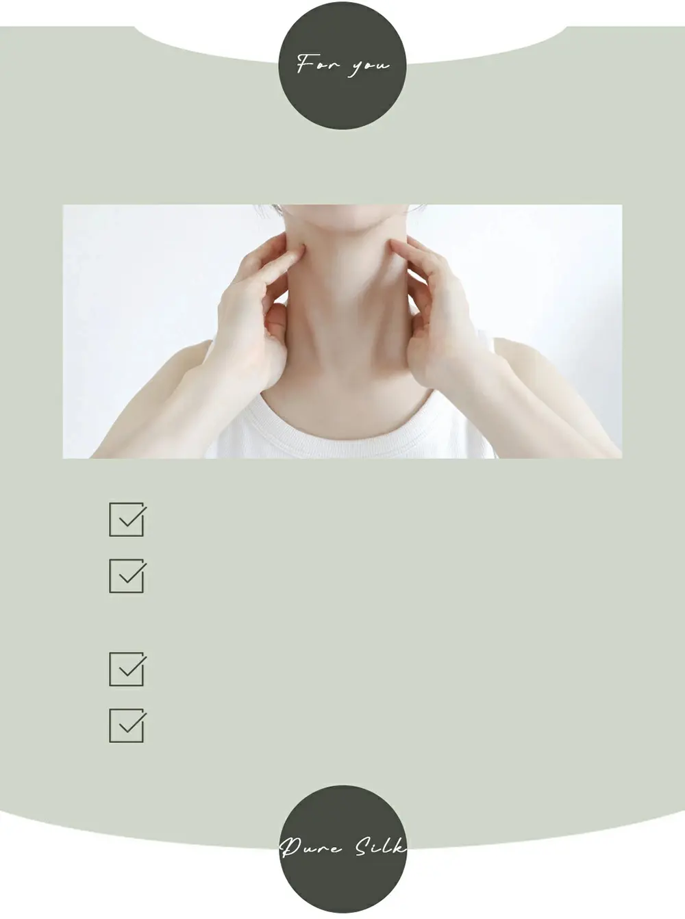 女性の首元に関する悩みを表すイメージ。首の乾燥やシワ、首元の冷えなど首に起こりやすい悩みを紹介。