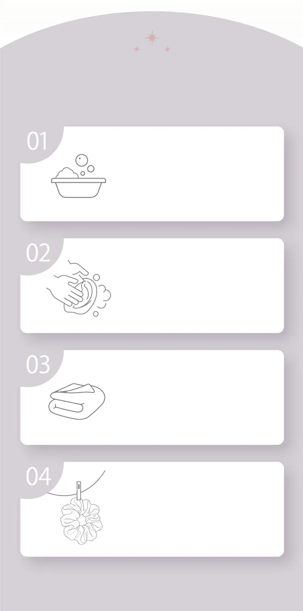 シルクシュシュのお手入れ方法を紹介。洗濯後は風通しの良い場所で陰干しするケア方法