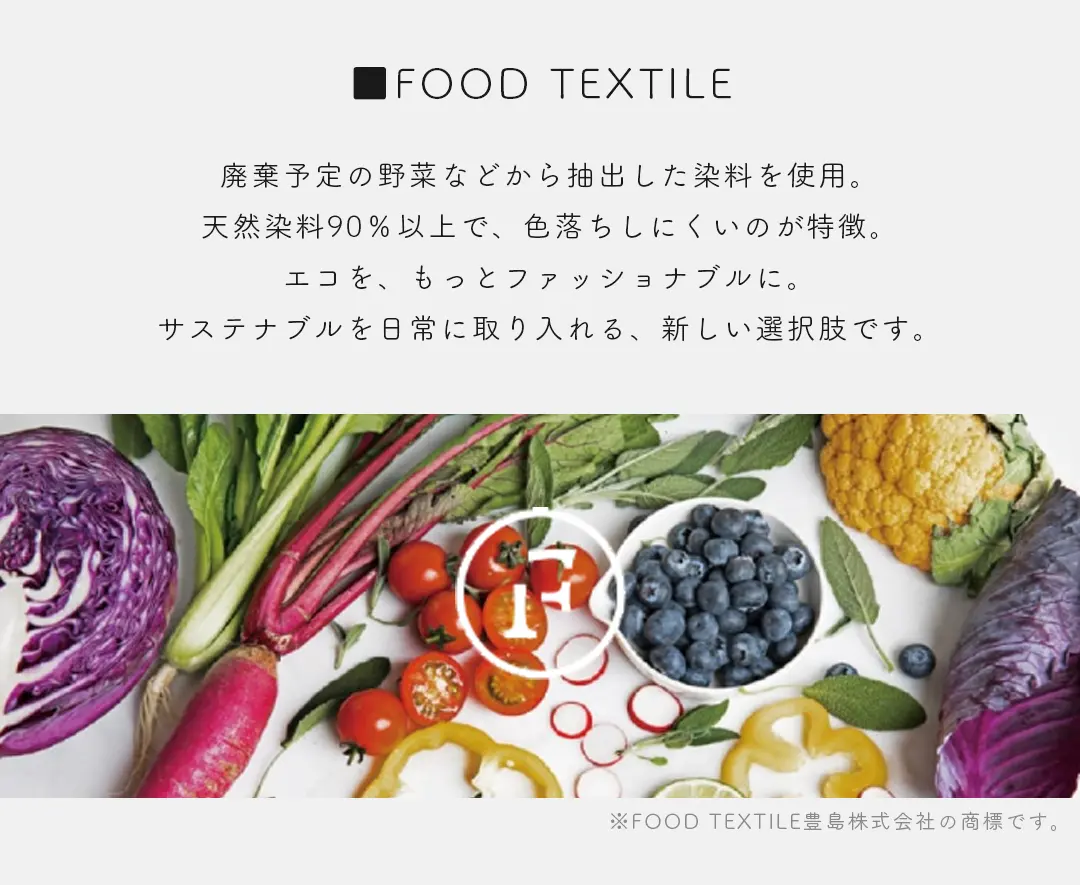 野菜から抽出した天然染料のイメージ FOOD TEXTILE サステナブル素材