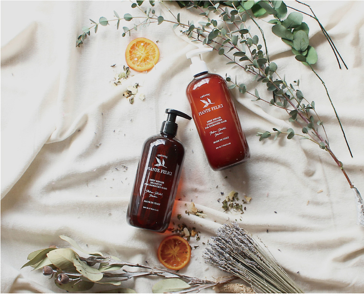 ピアンテフェリーチェ　ダメージヘア　シャンプー＆コンディショナーセット　平置き画像