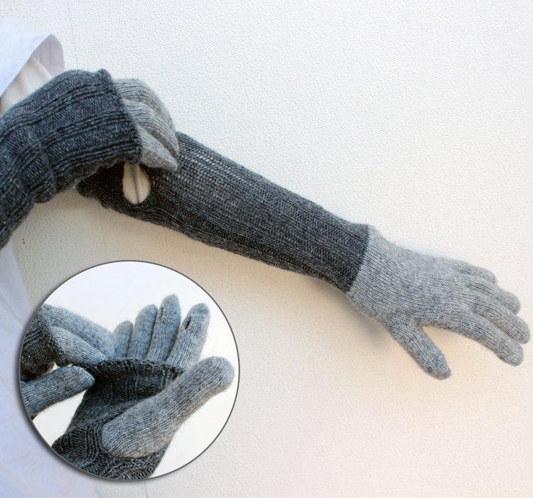 ecuvo,AW ダブルグローブ Lサイズ 伸ばした状態 折り返した状態