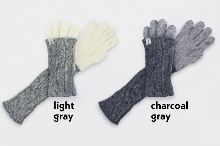 ecuvo,AW ダブルグローブ Mサイズ カラーバリエーション　ライトグレー　チャコールグレー