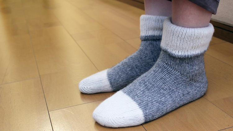 ecuvo,AW ダブルソックス Mサイズ 二重構造であったか