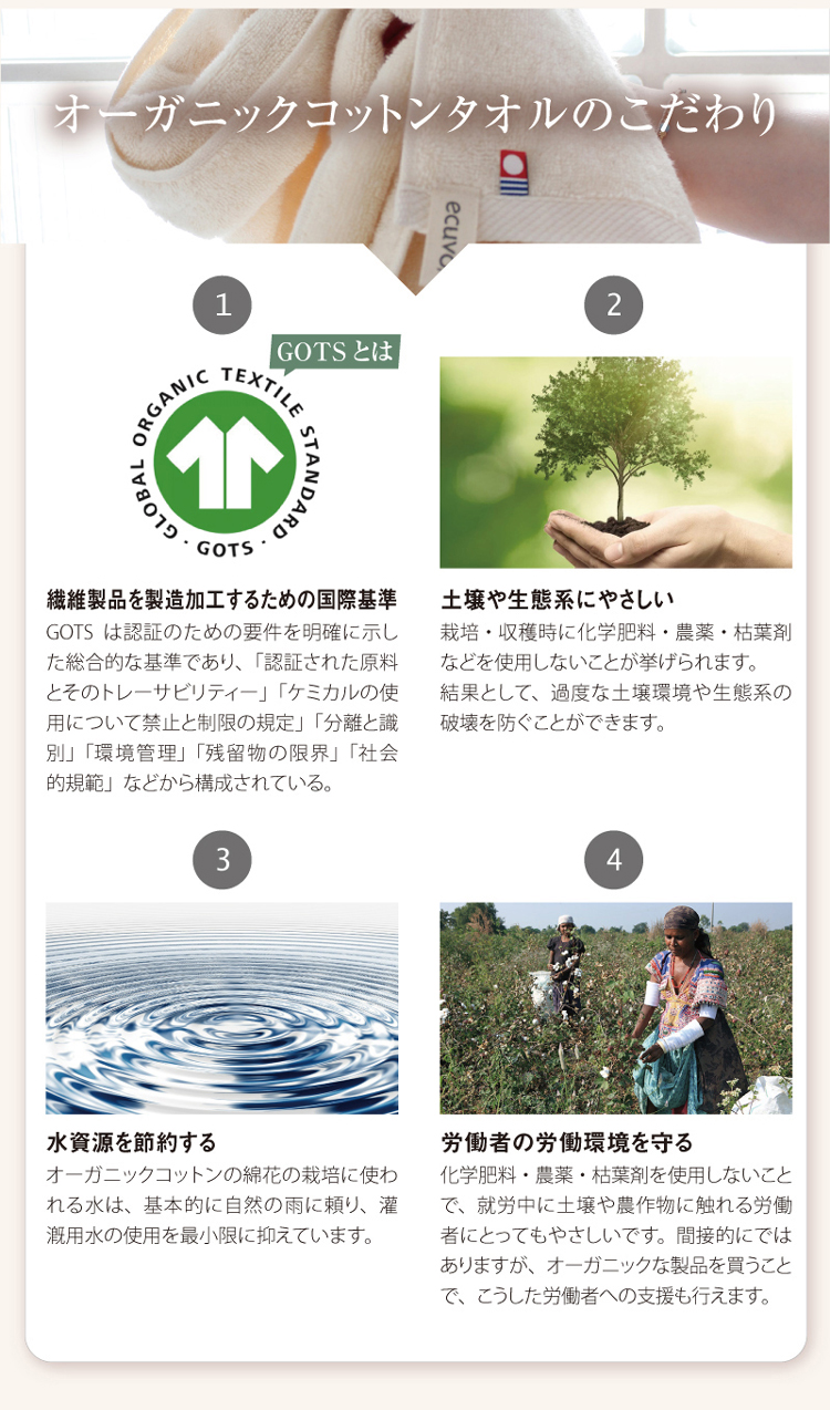 オーガニックコットンの特徴