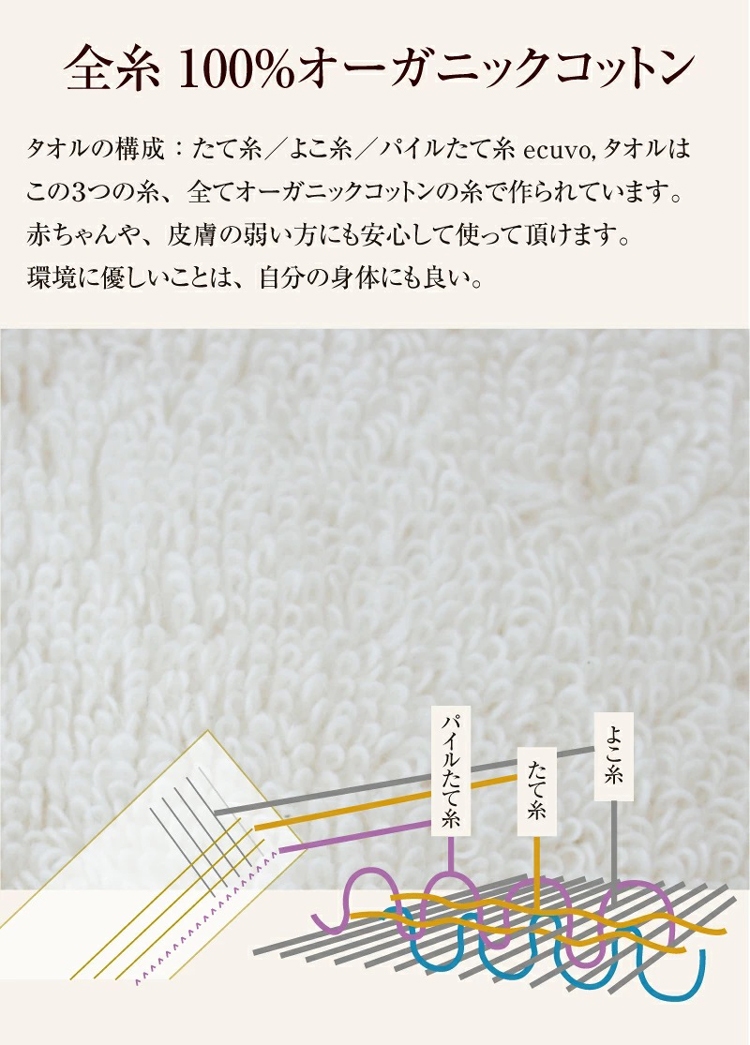 全糸オーガニックコットン100％