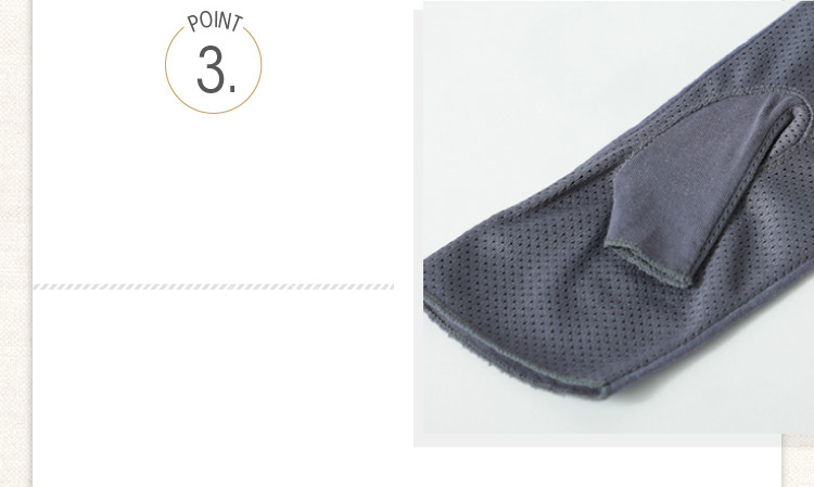 手のひら側はメッシュで快適な通気性。さらに保湿性も抜群