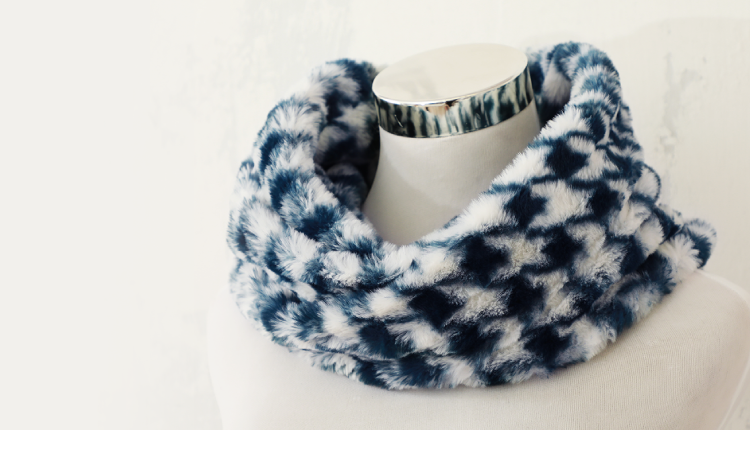 千鳥柄　ブルー