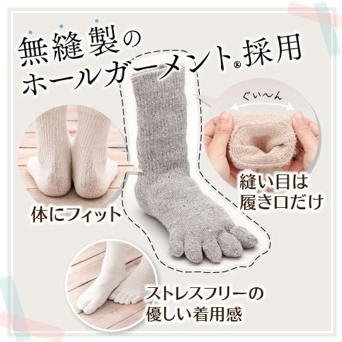 てぶくろ屋さんがつくった靴下 シルク100 ソックス 5本指詳細