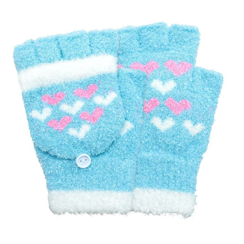 ハート柄サックスブルー