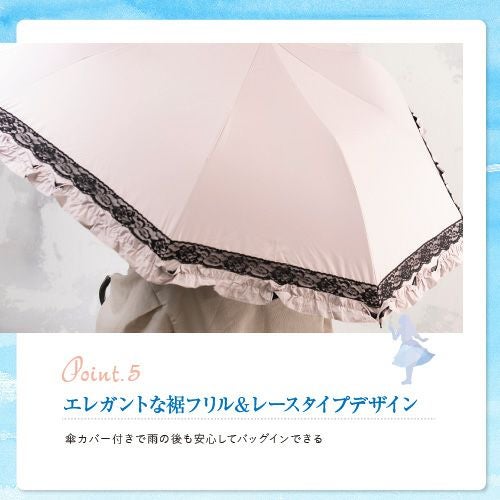 晴雨兼用 ショートワイド傘 レース＆フリル詳細｜GlovesDEPO（グローブ