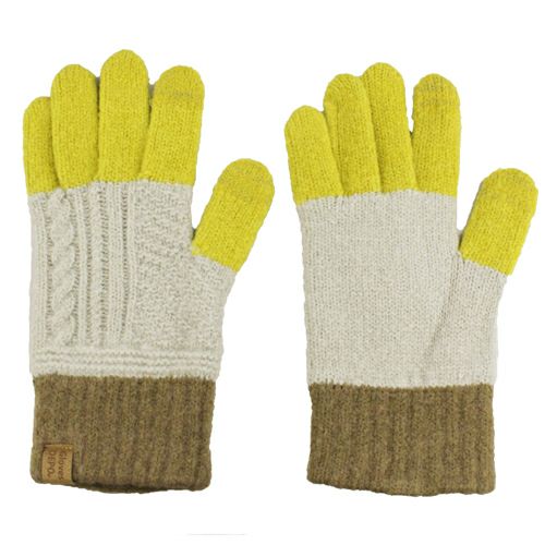 カシミヤ調 レディース手袋 指先アクセントカラー 日本製 スマホ対応