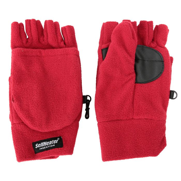 2WAY すべり止めつき アウトドアグローブ メンズ 指なし・ミトン切替