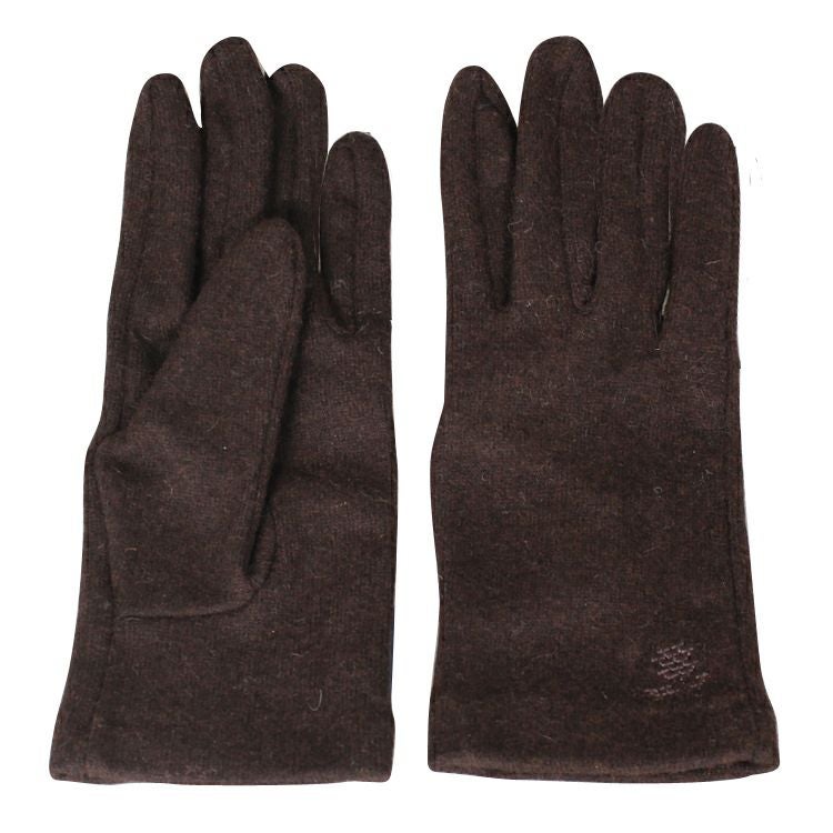 バラ刺繍　ダークブラウン