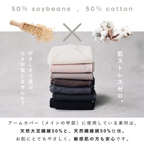 大豆繊維 清涼メッシュ uv手袋 5本指 ショート 接触冷感詳細