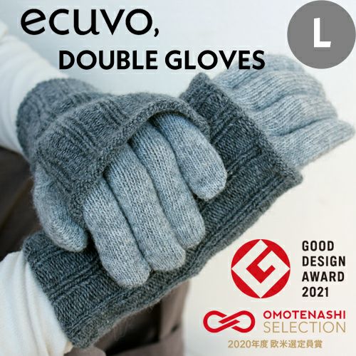 エクボ ecuvo, Lサイズ メンズ 二重 手袋 ダブル グローブ aw 秋冬詳細