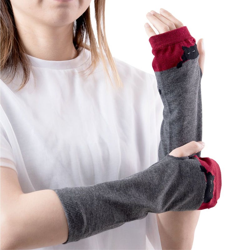 ネコ柄チャコールグレー