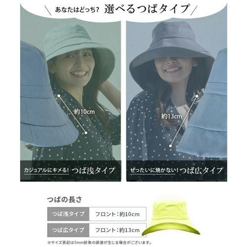 選べるつばタイプ つばの長さ