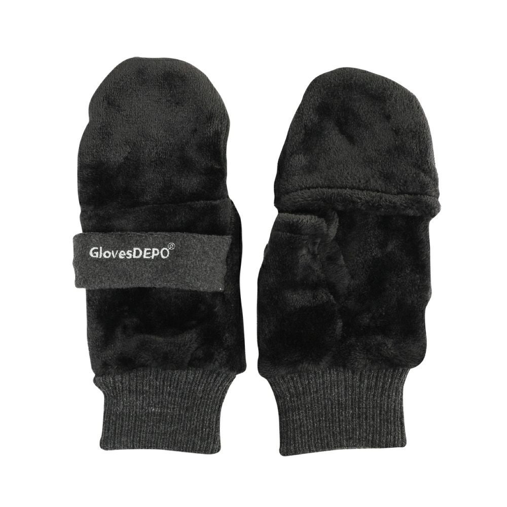 ふわふわボア仕様手袋 フード付き スマホ対応 レディース グローブ 指