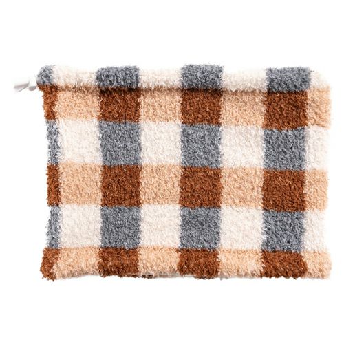 チェック柄絞り/ブラウン