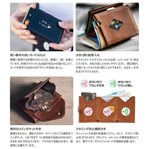 エキセントリ EXENTRI マルチウォレット 三つ折り財布詳細｜GlovesDEPO
