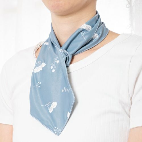 草花柄スモークグリーン