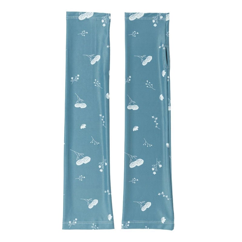 ロング草花柄スモークグリーン