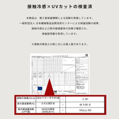 接触冷感×UVカットの証明
